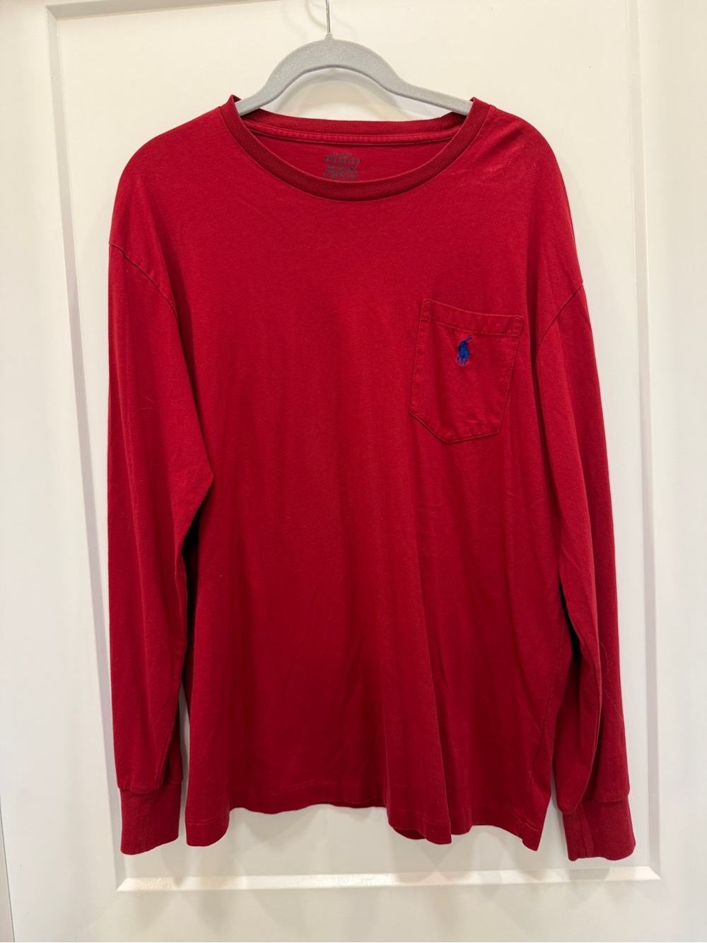 Polo by Ralph Lauren Red Long Sleeve Pocket Tee